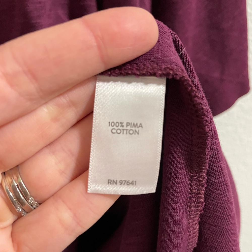 J. Jill Women's Pima cotton Purple Top - Picture 5 of 6